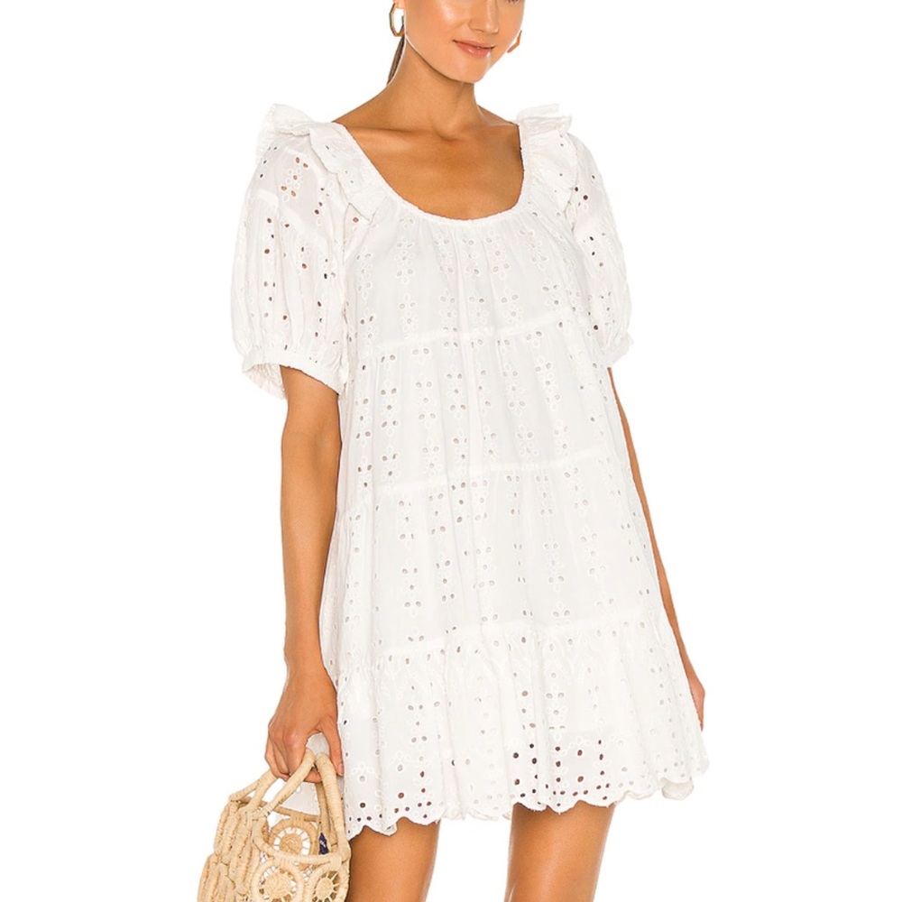 Cleobella white Ferris mini dress ivory $218